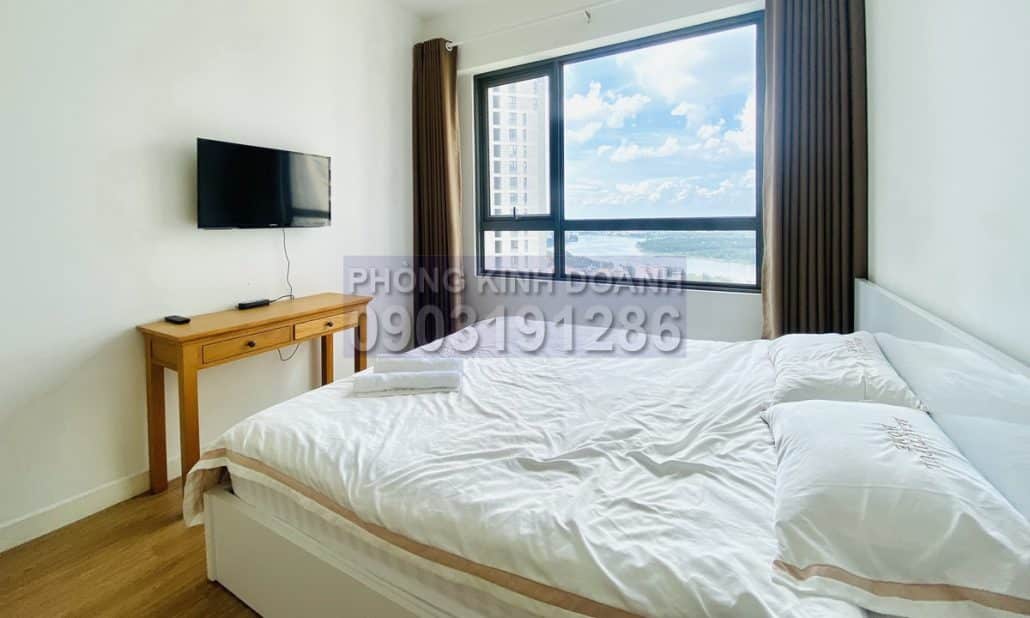 Masteri Thảo Điền cho thuê tầng cao tháp T5 có nội thất view sông 2 phòng ngủ
