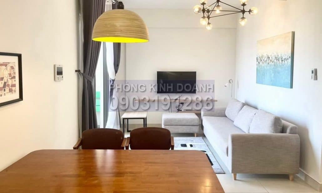 Cho thuê Masteri Thảo Điền tầng cao toà T2 2 phòng ngủ nhà đẹp view sông
