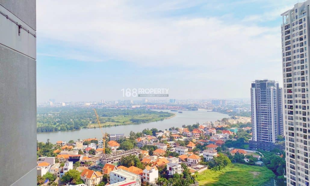 Cho thuê Masteri Thảo Điền tầng cao toà T2 2 phòng ngủ nhà đẹp view sông