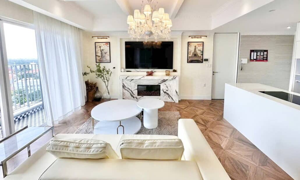 Cho thuê căn hộ Masteri Thảo Điền 3 phòng ngủ view sông lầu cao nhà đẹp